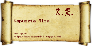 Kapuszta Rita névjegykártya