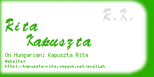 rita kapuszta business card